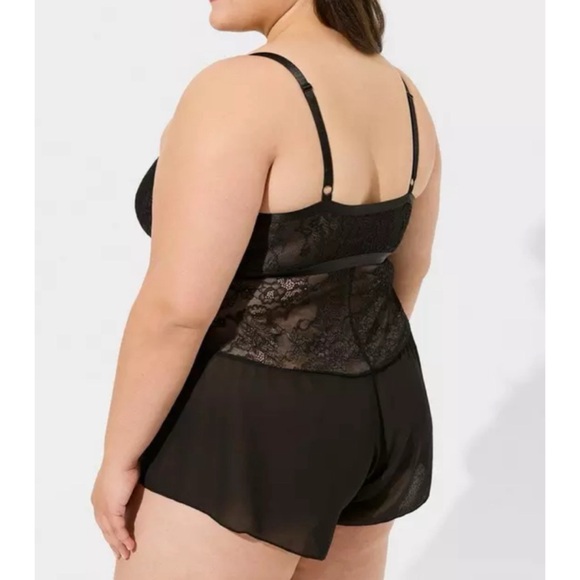 ๐ Black Lace Teddy Lingerie 2 2X 18 20 NWT Torrid New! - Picture 4 of 5